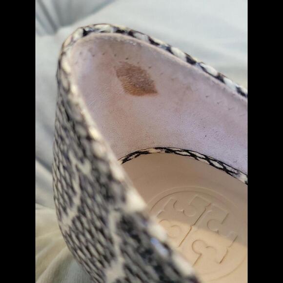 Tory Burch Reva Logo Black Pewter Cobra Ballet Flats Women Shoe 5.5 New 11158609 - Picture 13 of 14